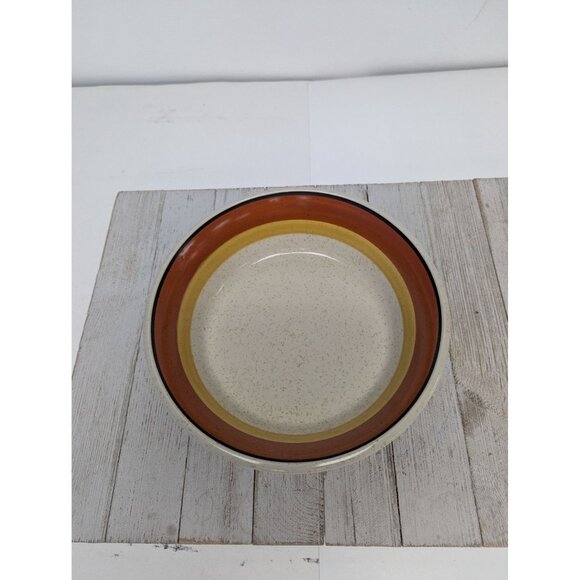 Imperial W. Dalton Stoneware Serving Bowl 8 1/2" Speckled Tangerine Vintage - Picture 2 of 5